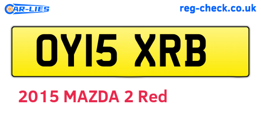 OY15XRB are the vehicle registration plates.