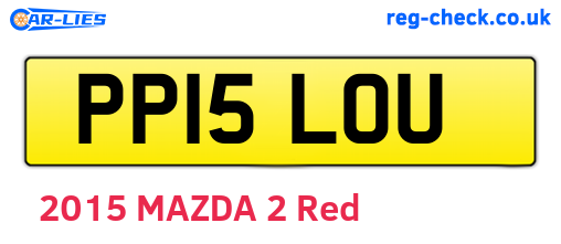 PP15LOU are the vehicle registration plates.