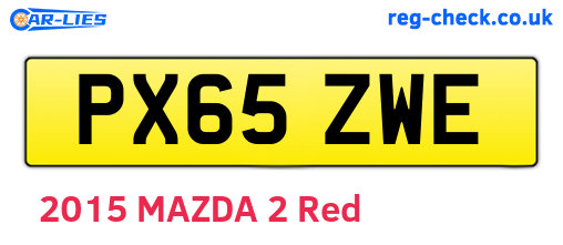 PX65ZWE are the vehicle registration plates.