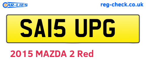 SA15UPG are the vehicle registration plates.