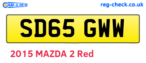 SD65GWW are the vehicle registration plates.