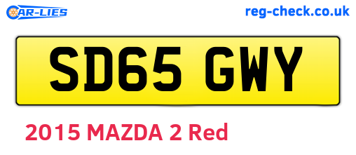 SD65GWY are the vehicle registration plates.