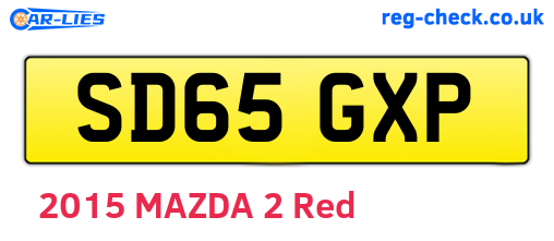 SD65GXP are the vehicle registration plates.