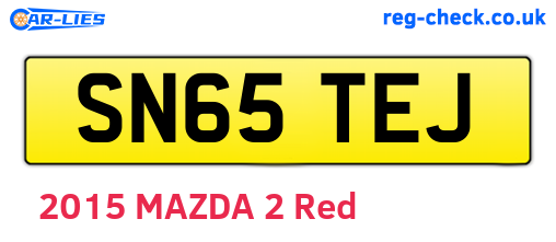 SN65TEJ are the vehicle registration plates.