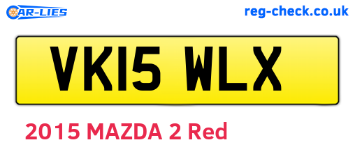 VK15WLX are the vehicle registration plates.