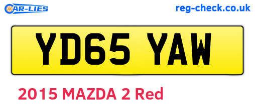 YD65YAW are the vehicle registration plates.