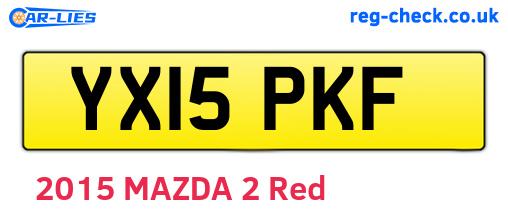 YX15PKF are the vehicle registration plates.