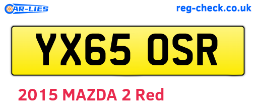 YX65OSR are the vehicle registration plates.