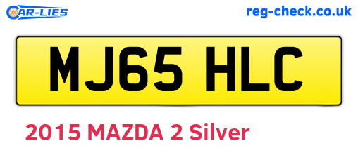 MJ65HLC are the vehicle registration plates.