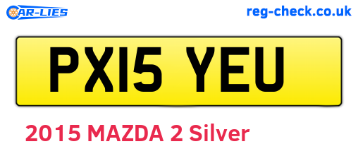 PX15YEU are the vehicle registration plates.
