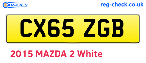 CX65ZGB are the vehicle registration plates.
