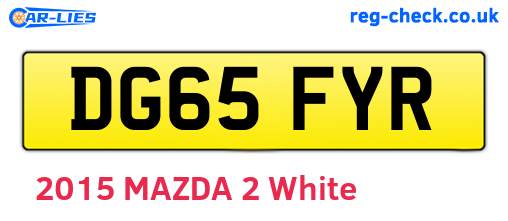 DG65FYR are the vehicle registration plates.