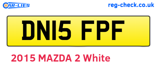 DN15FPF are the vehicle registration plates.
