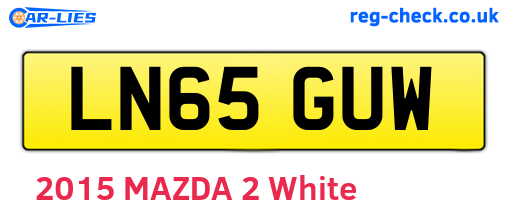 LN65GUW are the vehicle registration plates.