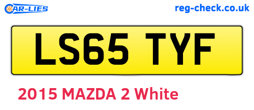 LS65TYF are the vehicle registration plates.
