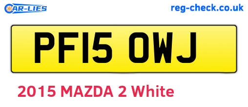 PF15OWJ are the vehicle registration plates.