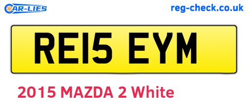 RE15EYM are the vehicle registration plates.