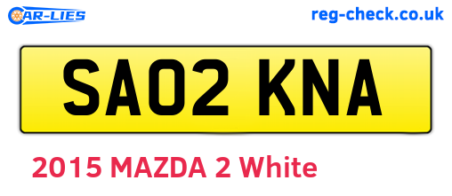 SA02KNA are the vehicle registration plates.