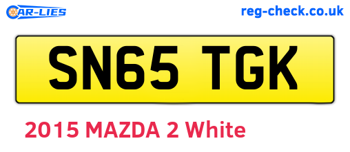 SN65TGK are the vehicle registration plates.