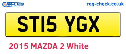 ST15YGX are the vehicle registration plates.
