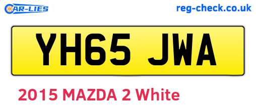 YH65JWA are the vehicle registration plates.