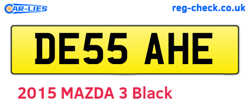 DE55AHE are the vehicle registration plates.
