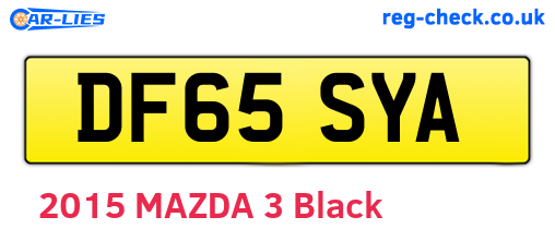 DF65SYA are the vehicle registration plates.