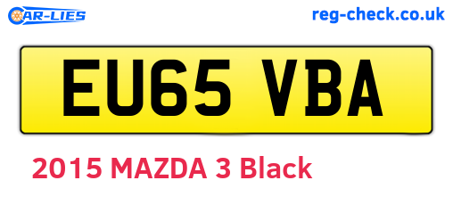 EU65VBA are the vehicle registration plates.