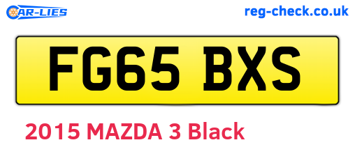 FG65BXS are the vehicle registration plates.