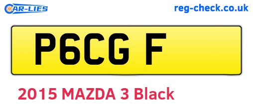P6CGF are the vehicle registration plates.
