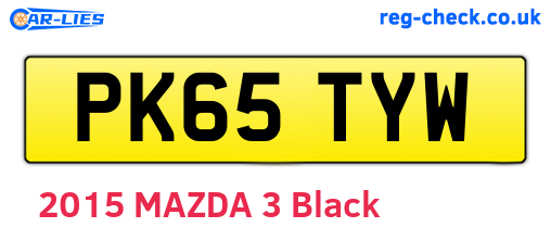 PK65TYW are the vehicle registration plates.