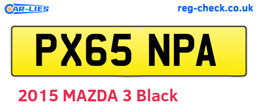 PX65NPA are the vehicle registration plates.