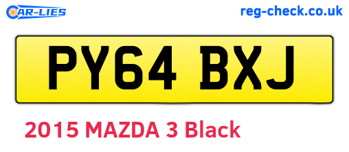 PY64BXJ are the vehicle registration plates.