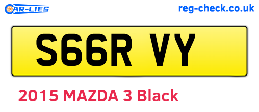 S66RVY are the vehicle registration plates.