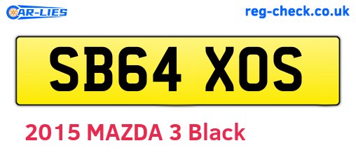 SB64XOS are the vehicle registration plates.