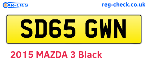 SD65GWN are the vehicle registration plates.