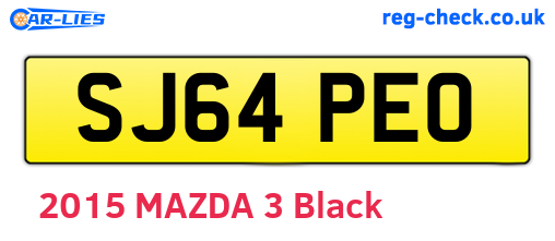 SJ64PEO are the vehicle registration plates.