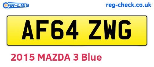 AF64ZWG are the vehicle registration plates.