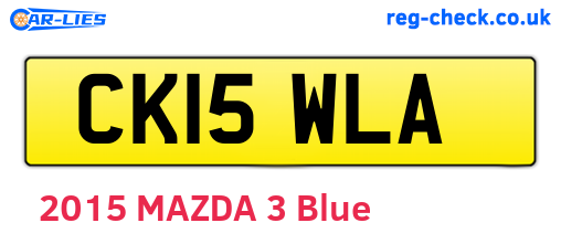 CK15WLA are the vehicle registration plates.