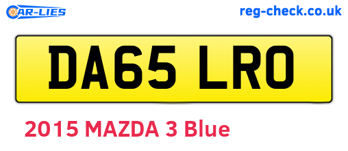 DA65LRO are the vehicle registration plates.