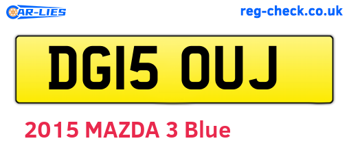 DG15OUJ are the vehicle registration plates.
