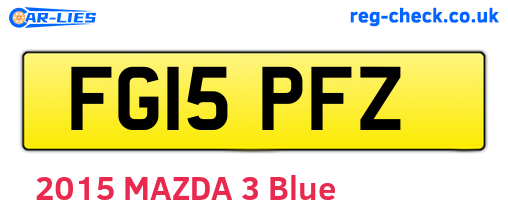 FG15PFZ are the vehicle registration plates.