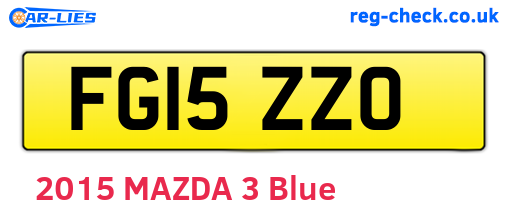 FG15ZZO are the vehicle registration plates.