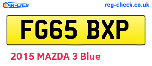 FG65BXP are the vehicle registration plates.