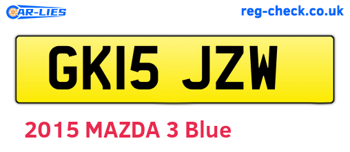 GK15JZW are the vehicle registration plates.