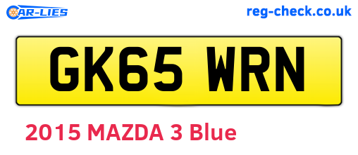 GK65WRN are the vehicle registration plates.