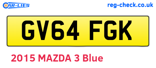 GV64FGK are the vehicle registration plates.