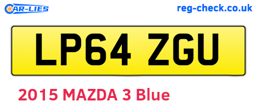 LP64ZGU are the vehicle registration plates.