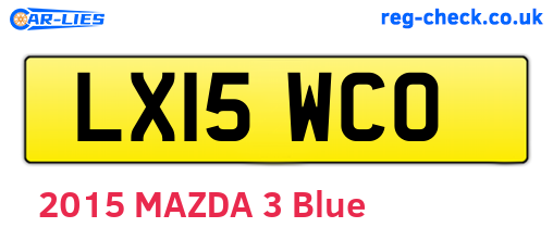 LX15WCO are the vehicle registration plates.
