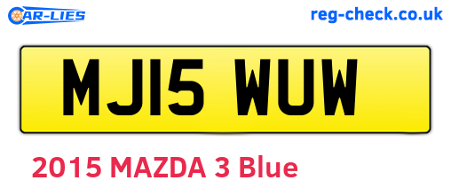 MJ15WUW are the vehicle registration plates.